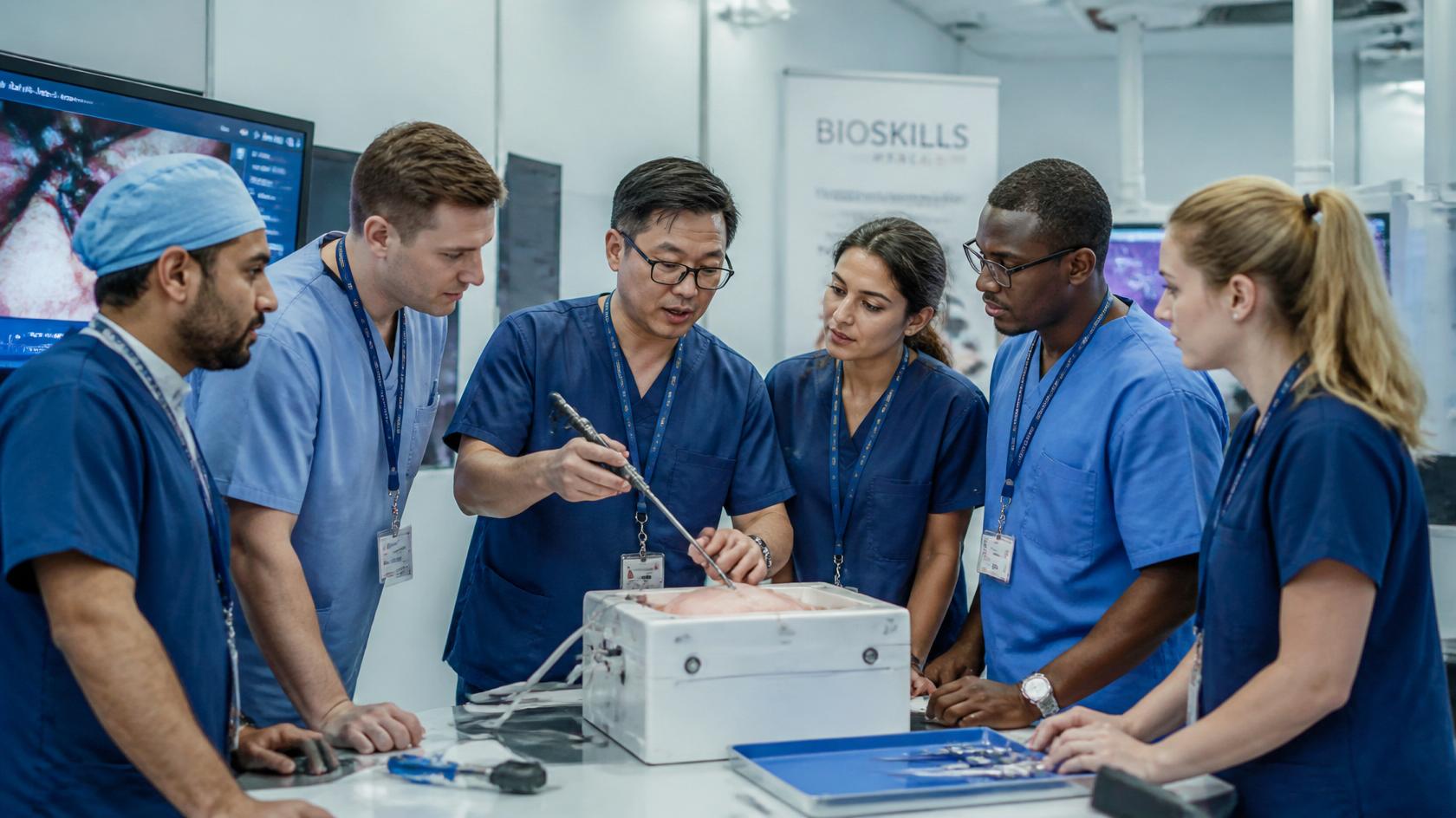 Surgical experts in bioskills lab
